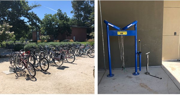 Bicycle racks at the International Center