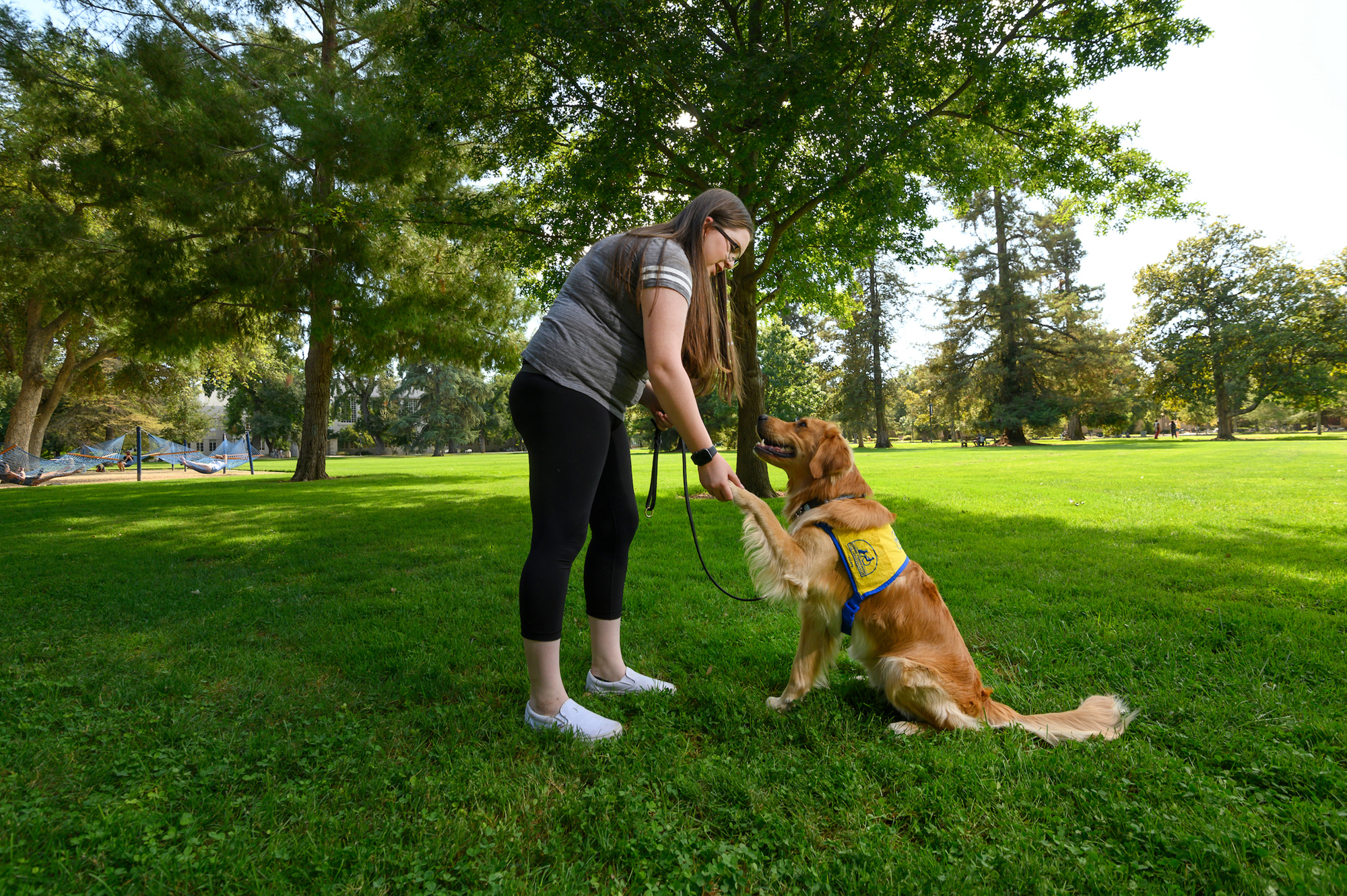 student and her service dog