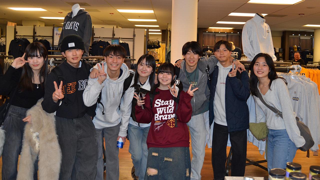 students pose for group photo