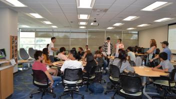 Students during a Conversation Club activity