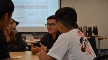 Students during a Conversation Club activity