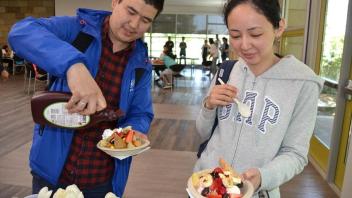 Student at an ice cream social