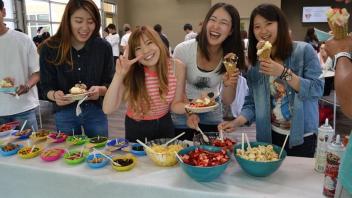 Student at an ice cream social