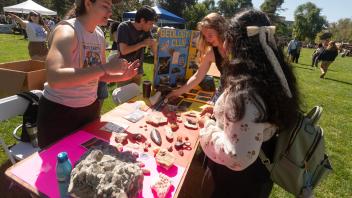 UC Davis Picnic Day. The student Geology Club had tables on the Quad and the ASUD had carnival games.