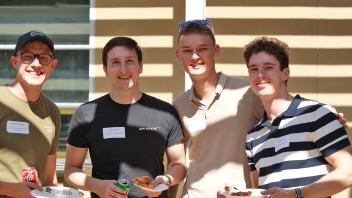 Four UC Davis Global Study Program students from Germany pose for a photo during orientation