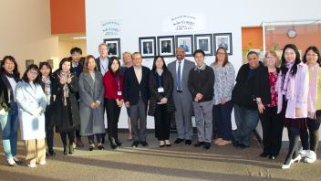 Fulbright teachers and Yolo County Office of Education officials pose for a group photo