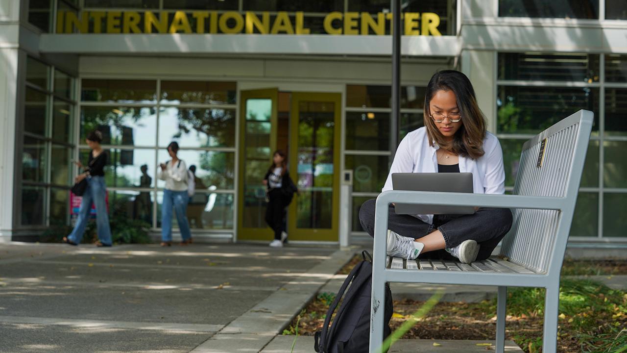 Psychology major Brooke Hoang photographed at the UC Davis International Center