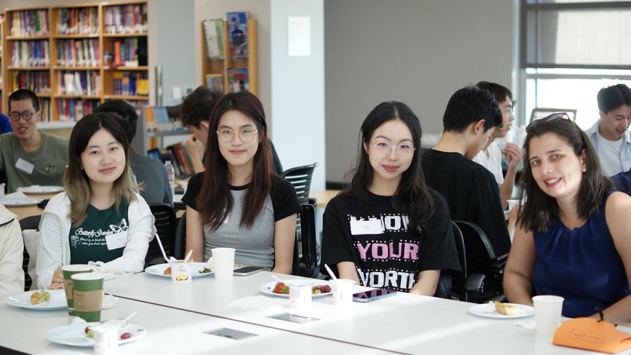 Students from the UC Davis GREAT Summer Research program pose at the welcome breakfast with their research mentor