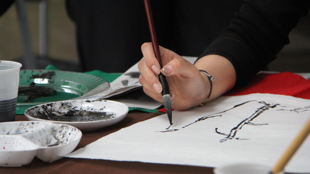 close up of YiFei painting