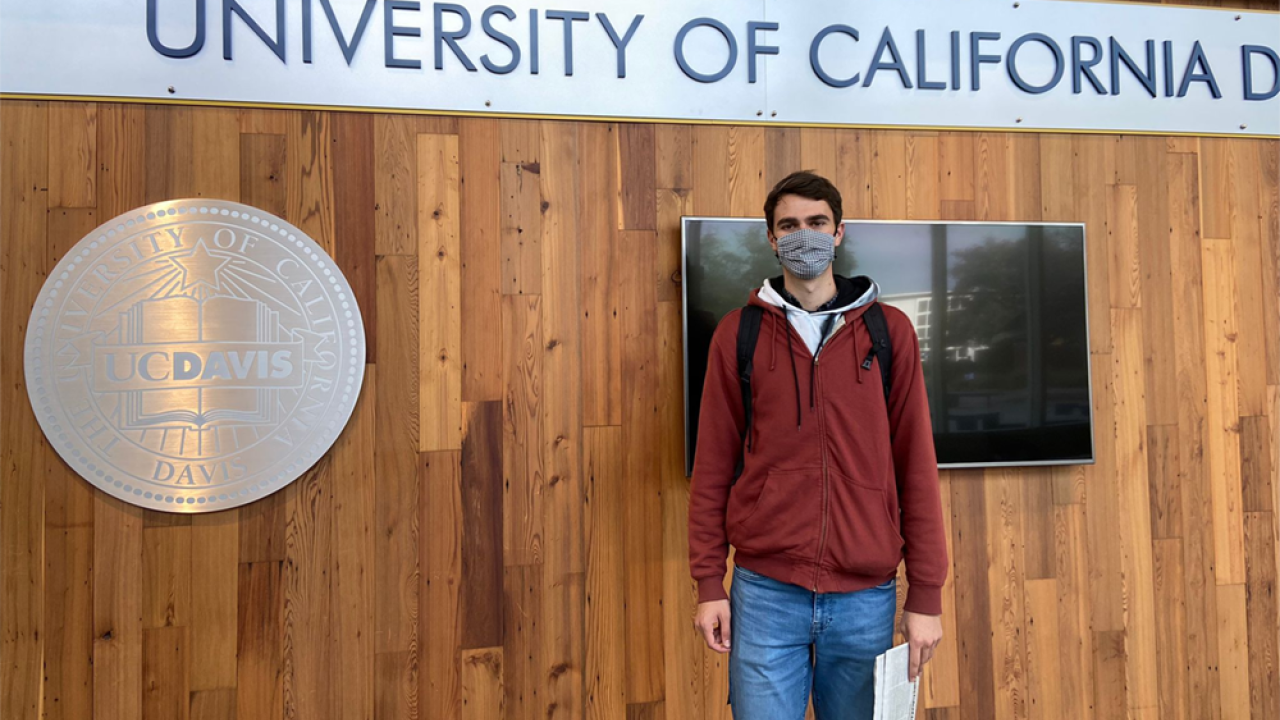 Global Study student Julian Mogk at UC Davis Memorial Union