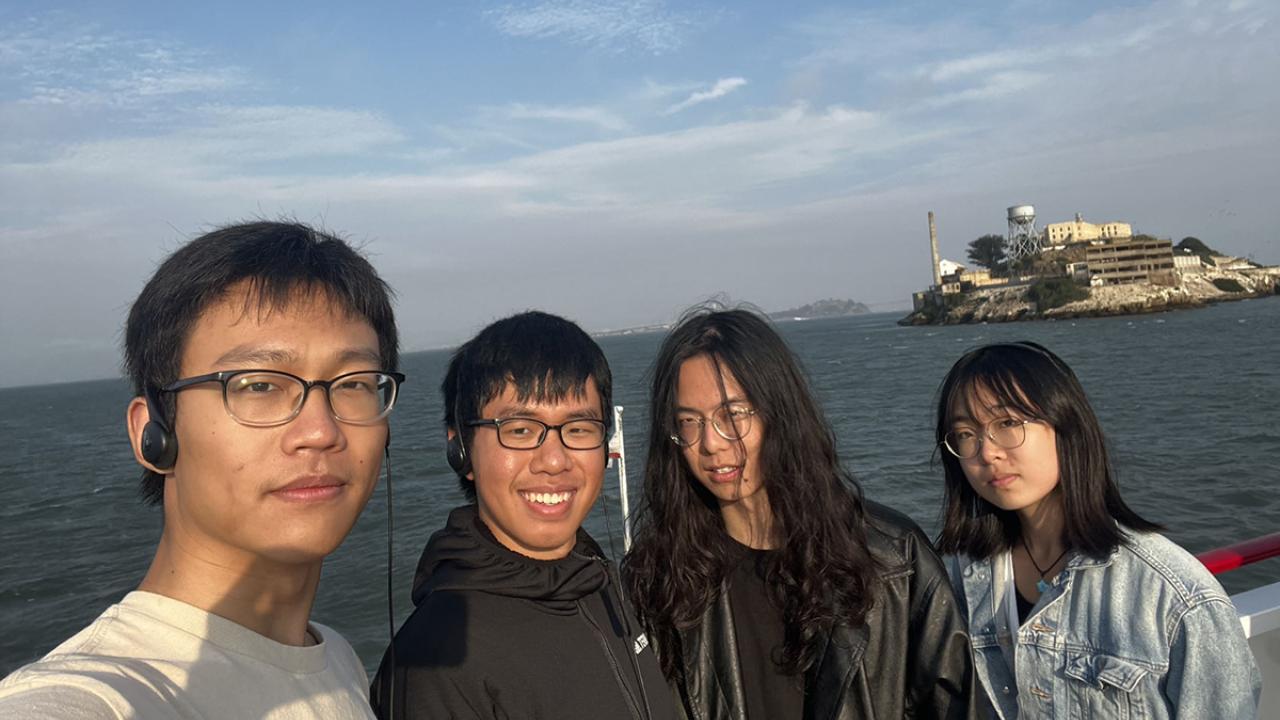 UC Davis GREAT research student tours the San Francisco harbor with friends