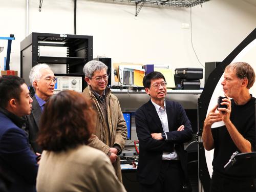 Dr. Michael Siminovitch (Director of the UC Davis Lighting Center) showcases technology from current research at the UC Davis Lighting Center