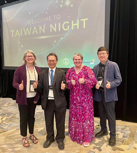 Members of the UC Davis International and Access Programs leadership team pose with the president of National Taiwan Normal University at NAFSA 2025