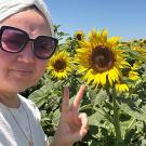 Lira Konys poses sunflower
