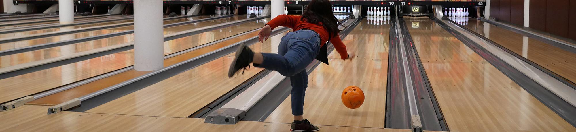 student bowling