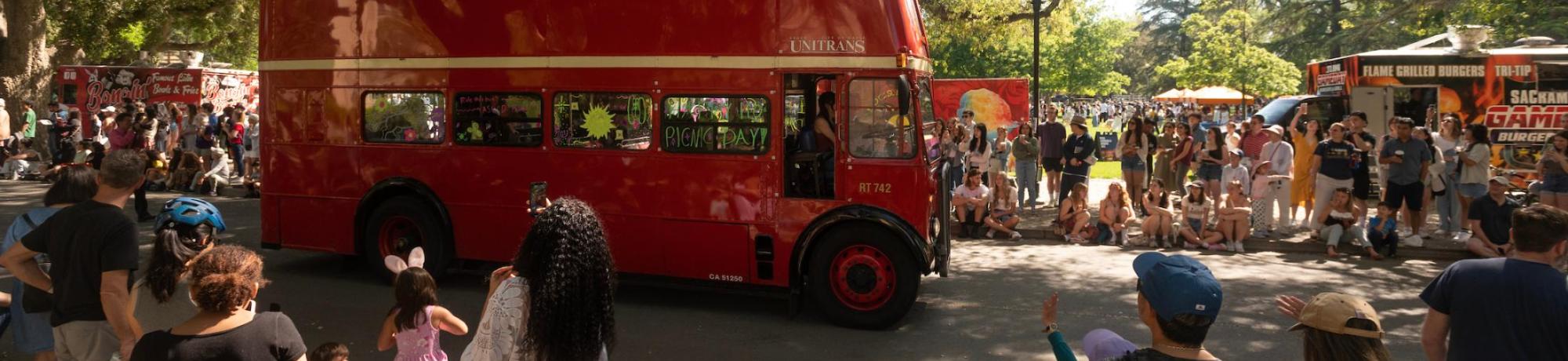 Scenes from the Parade.  Double Decker bus.