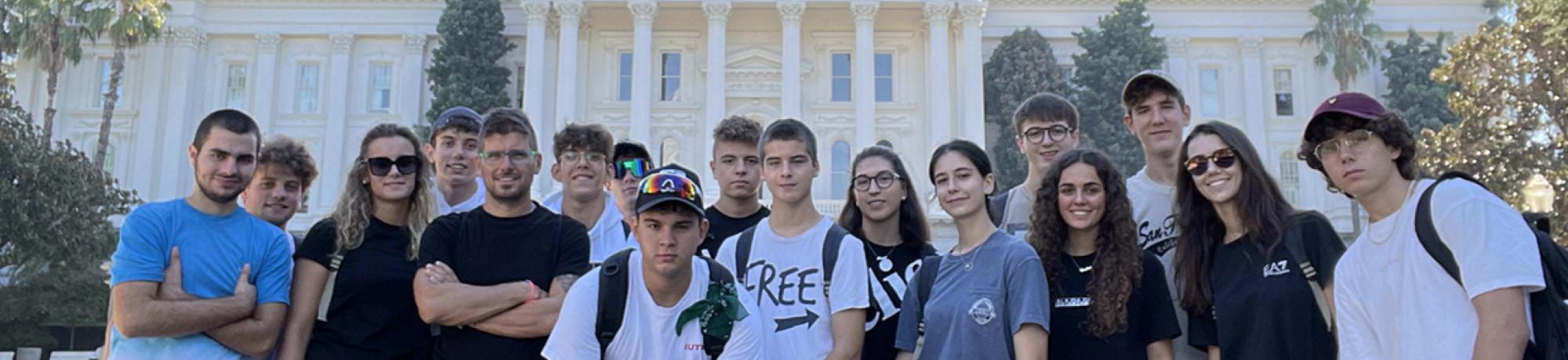 group of students outside Capitol in Sacramento