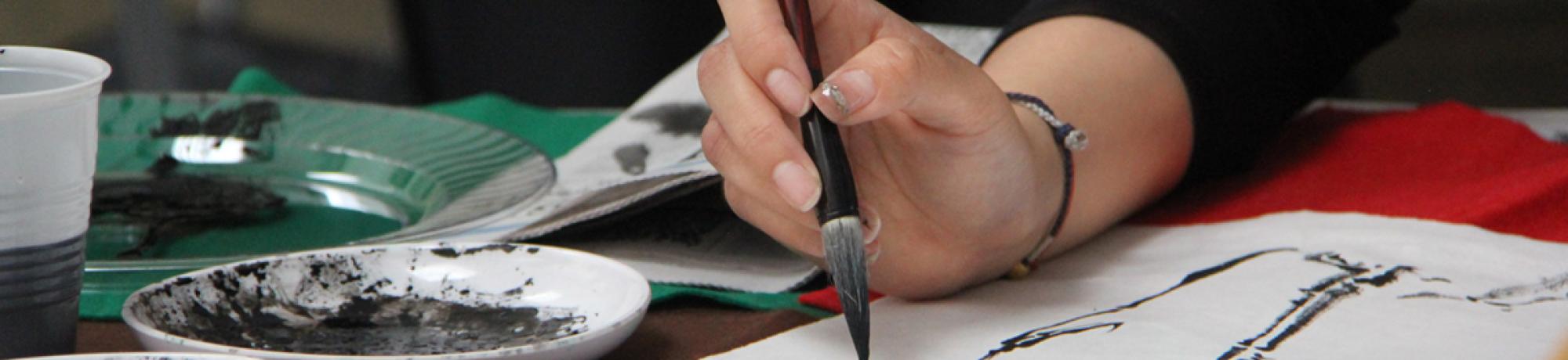 close up of YiFei painting